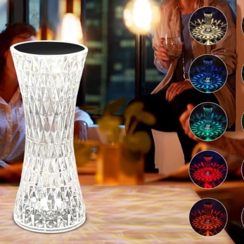 Crystal Table Lamp, 16 Color Changing Touch & Remote Control USB Rechargeable - Picture 5 of 5